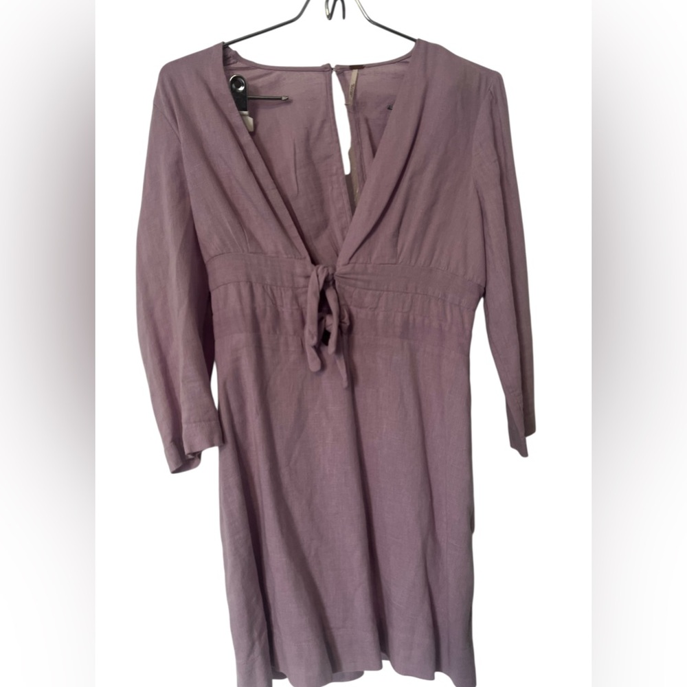 Free People Purple 3/4 Sleeve Sailor Collar Mini Dress